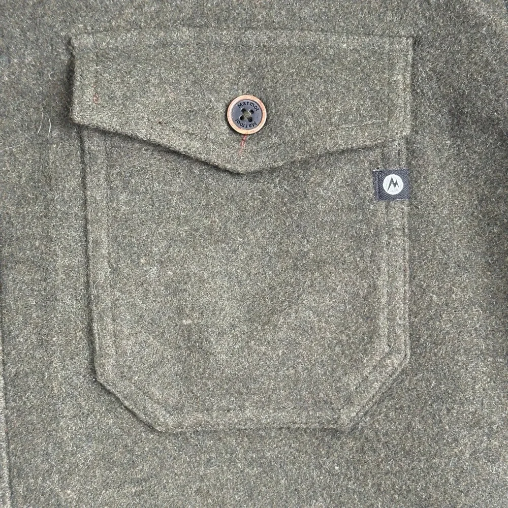 Marmot Wool Blend Shacket Shirt Jacket Mens XXL Olive Green Gorpcore Quilted